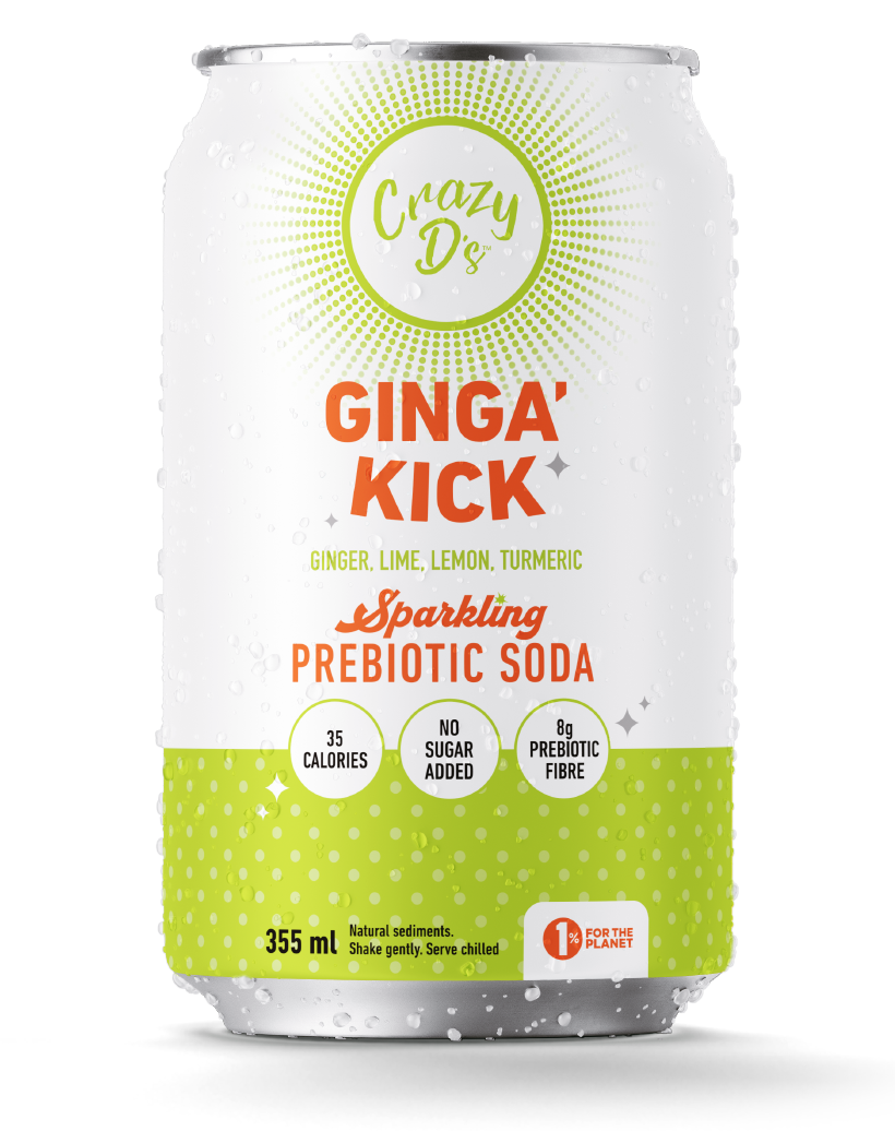 Ginga' Kick Sparkling Prebiotic Soda - 12 Pack