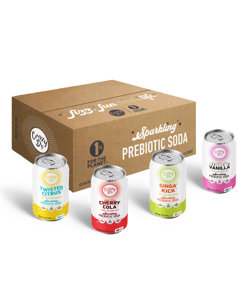 Crazy D's Prebiotic Soda Variety Pack, 12-Pack