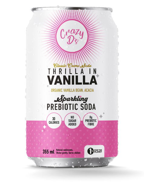 Thrilla in Vanilla Classic Creme Prebiotic Soda - 12 Pack – Crazy